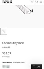Kohler 6434-ST Stainless Sink Divider Utility Shelf - New In Box