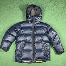 GAP Kids Ripstop Puffer Jacket Boys Medium 8 Navy Blue Hooded Coat 520644 
