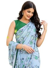 Ready to Wear 1-Minute Saree Indian Wedding Sari with Unstitched Blouse