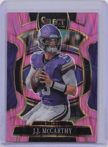 2025 Panini Select - Concourse J.J. McCarthy #63 Pink Shock Prizm
