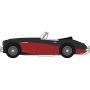 Oxford Diecast 76AH3006 Austin Healey 3000 Black/Burgundy OO Gauge
