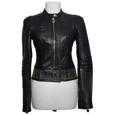 Versace for H&M, Lederjacke, Damen, Größe: 36, Schwarz, Leder/Polyester #CyI