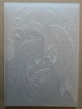 Peacock 3D Embossing Folders, Textured Embossed, transparent