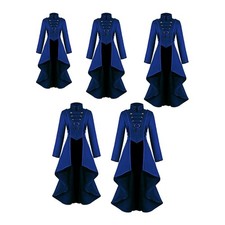 Mittelalter Kost&uuml;m Smoking Frack Gothic Steampunk Trench unregelm&auml;&szlig;iger Saum Mantel