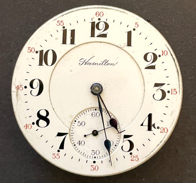Antique 1914 Hamilton Grade 992 Pocket Watch Movement Running Ticks 16s 21j USA