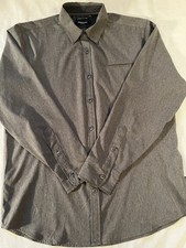 Kenneth Cole New York Men s Slim Fit Button Down Shirt LARGE Long Sleeve Gray