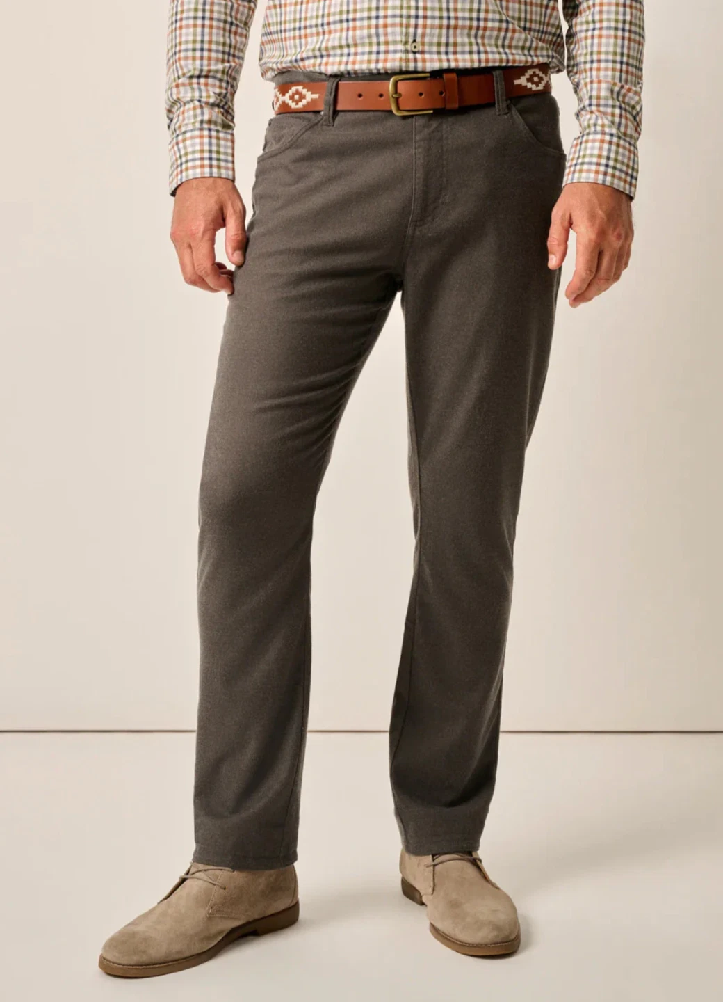 NWT JOHNNIE-O CHARCOAL LONDON BRUSHED TWILL FLANNEL PANTS SZ 34X34 34