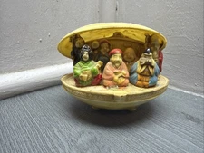 Vintage Japanese 7 Gods of Good Fortune Luck Celluloid Clamshell Diorama Japan