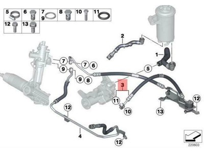 OEM BMW E70N E71 SAC SUV EXPANSION POWER STEERING HOSE 32416793667 