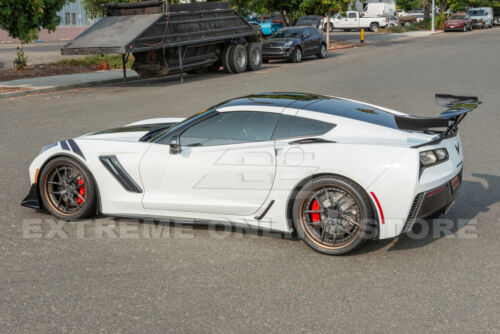 For 14-19 Corvette C7 GM XL Extended CARBON FLASH Rear Splash Guards Mud Flaps - Picture 2 of 12