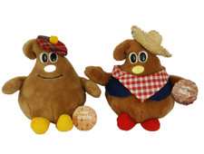 Nestle Milky and Scotchy 9" Plush Lot Set VTG 1984 Sewn in Haiti Stuffed Toy TAG