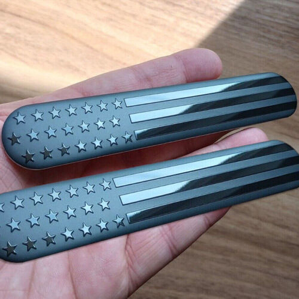 2pcs 3D Metal American Flag Emblem Sticker Side Fender Badge Car Accessories