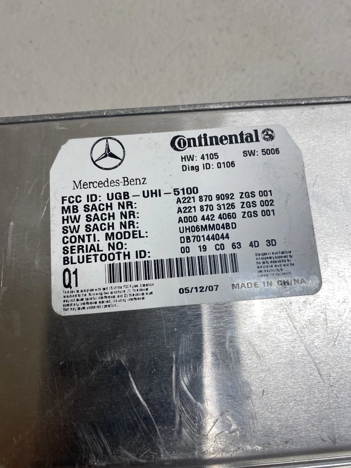 Mercedes Benz Clase S 2007 2008 2009 módulo Bluetooth A221 870 9092 Foto 2 de 4