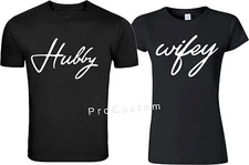 Wifey and Hubby Cute Soul Mate  Couple matching funny cute T-Shirts S-4XL