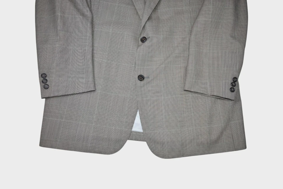 Vintage Brooks Brothers Suit Mens 44L Grey Glen Check Wool Blazer & Pants 38x30 - Image 3 of 4