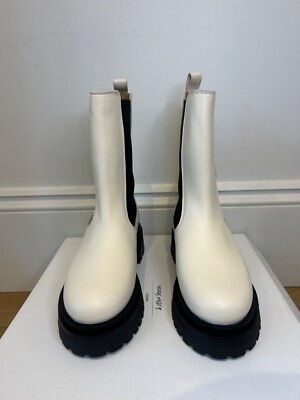 RRP: £165 Other Stories White leather pull on chunky Chelsea