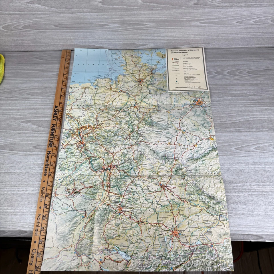 Vtg Map Federal Republic Of Germany & Berlin 1972 Guide Travel Historical Places - Image 4 of 4
