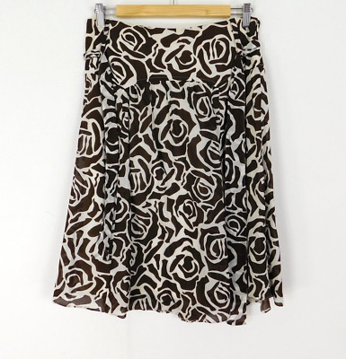 Old Navy Rock schwarz weiß Blumen Größe 10/12 Rose voller Rock gefüttert