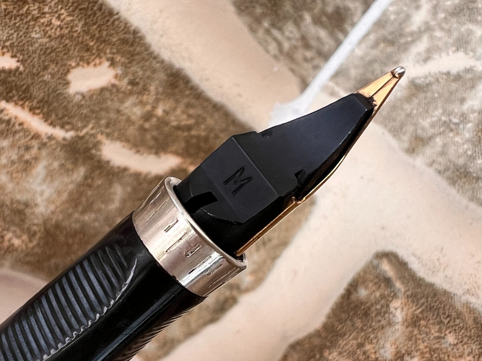Stylo Plume Parker 75 Fougère En Vermeil 925 - Plume En Or Massif 18K, Modèle Prestige Et Rare