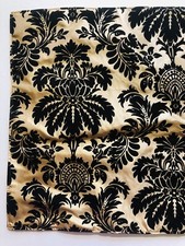 NEW-HANDMADE TABLE RUNNER TOPPER-VELVET GOLD BLACK HOLIDAY GOLDEN -TABLERUNNER