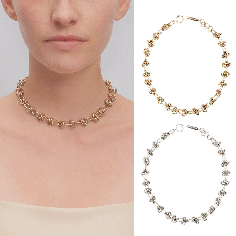 Trendy Justine Clenquet Charm Pendant Chain Necklace for Women in Alloy-image