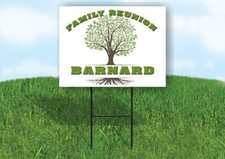 BARNARD FAMILY REUNION GR TREE 18 in x24 in Yard Sign Road Sign with Stand