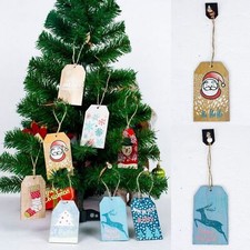 8x Christmas Wooden Sign Plaque Tree Pendants Xmas Hanging Ornaments Home Decor