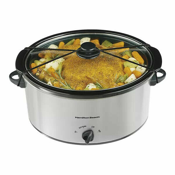Hamilton Beach 6 Qt Slow Cooker W Lid Latch Strap # 33167 Stonewear