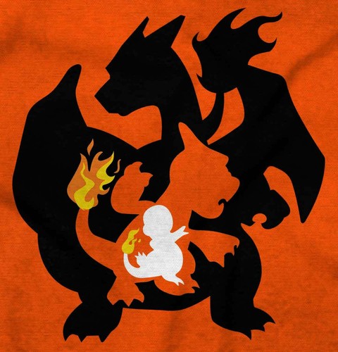 Fire Lizard Evolution Video Gamer Nerd Geeky Youth Crewneck T Shirts Boy or Girl - Picture 2 of 8