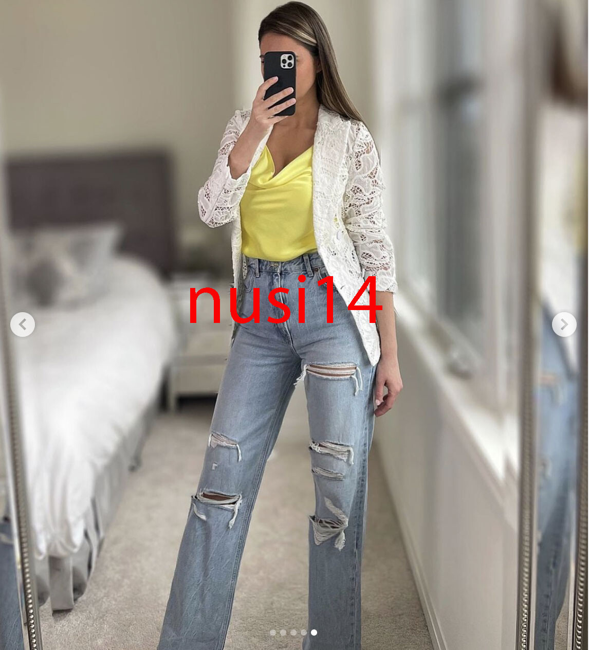 ZARA NEW WOMAN RIPPED WIDE LEG JEANS 