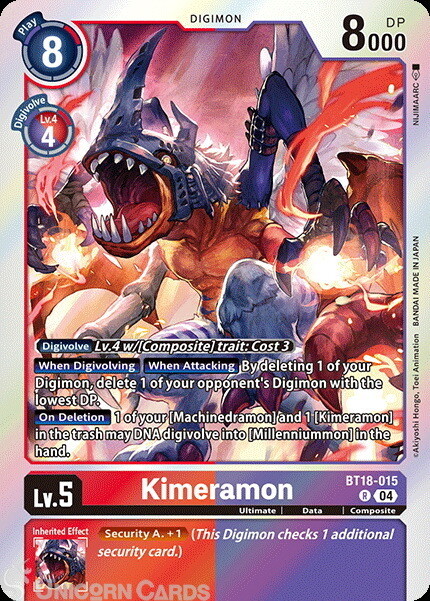 BT18-015 Kimeramon : Rare Digimon Card : BT18-19: Special Booster Ver.2.0