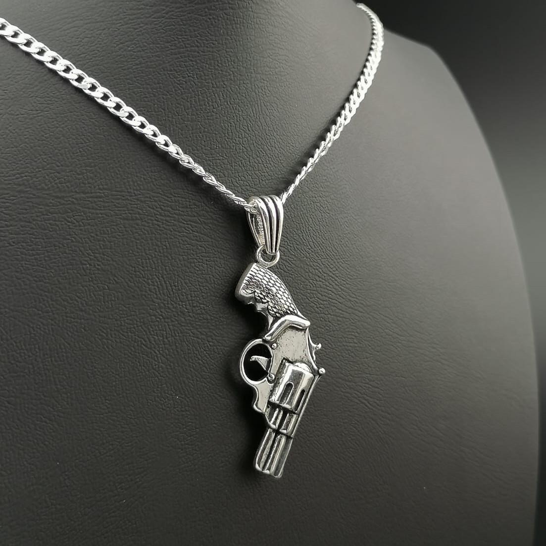 925 Silver Chain with Gun Pendant,With Gift Box