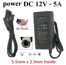 12V 5A 60W Converter Adapter Power Supply Charger For LED Strip 5.5mm x 2.1mm