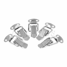 5pcs Silver Hardware Cabinet Boxes Chest Spring Loaded Latch Catch Toggle Hasp
