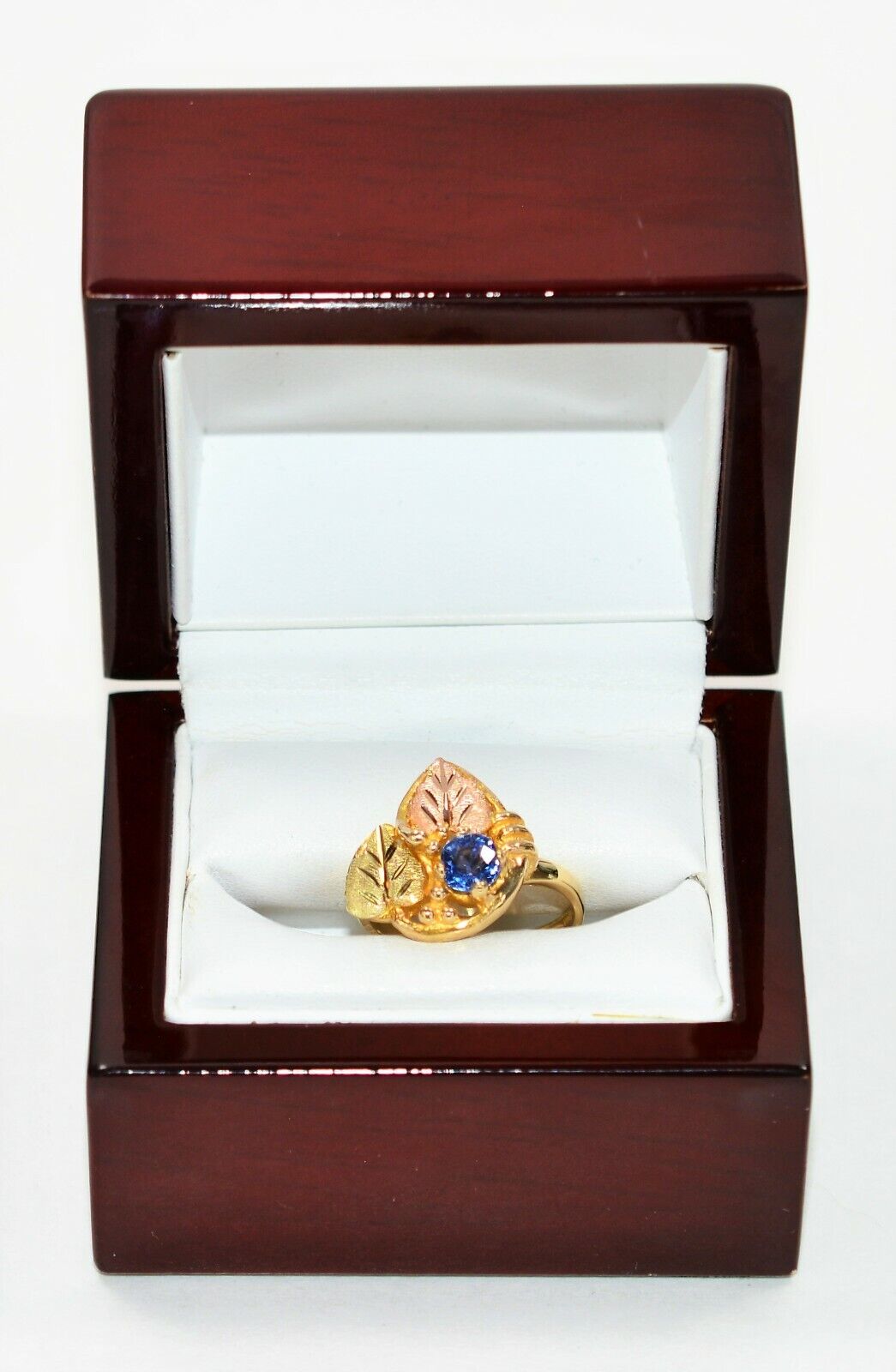 Natural Sapphire Ring 10K Solid Gold .66ct Septem… - image 12