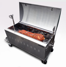 Hog Roast Oven Spit & Retainers for Full Pig - No Motor - Tasty Trotter