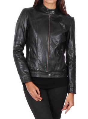 simple leather jacket womens