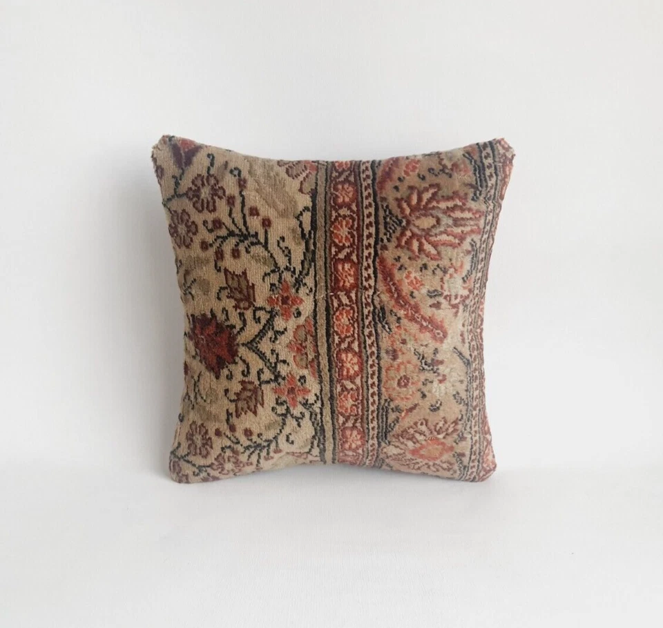 Carpet Pillow Case , Rustic Decor Pillow , Turkish Rug Pillow Cover - Image 3 of 4