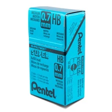 Pentel Super Hi-Polymer Lead Refill (0.7mm) Medium, HB (50-HB), 12 Tubes