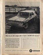 1964 Plymouth Fury Station Wagon Print Ad Chrysler Corporation Vtg 1960s