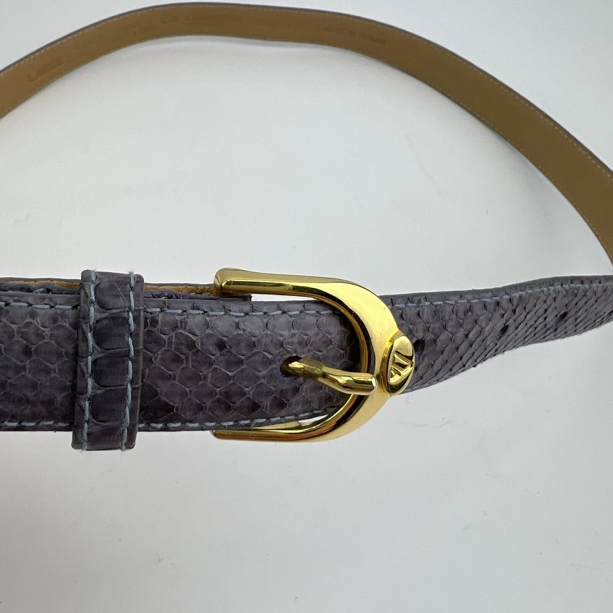 Vintage Liz Claiborne Belt Womens Medium Silver Snakeskin Western Buckle Cowgirl Liz Claiborne Snakeskin Belts for Women for sale | eBay main image 2