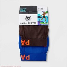 Pair of Thieves Men's SuperCool Boxer Briefs 2pk - Brown/Blue L SEE DEAL  