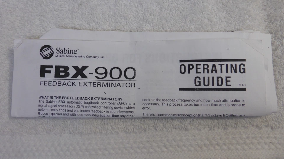 Sabine FBX 900 Feedback Exterminator Rack Mount - with Power Supply and Manual - Image 4 of 4