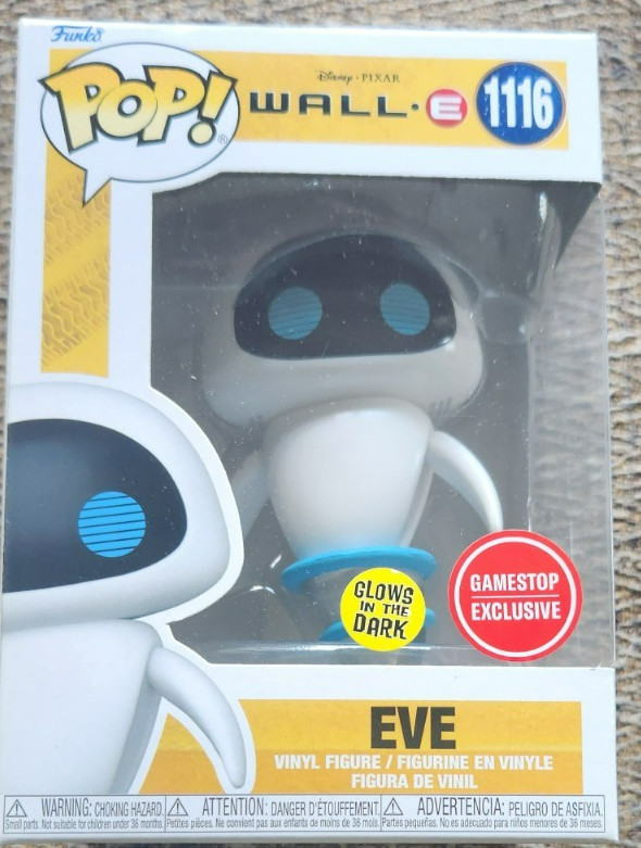 New Funko Pop! Disney Pixar EVE #1116 Wall-E Eve Glow in the Dark