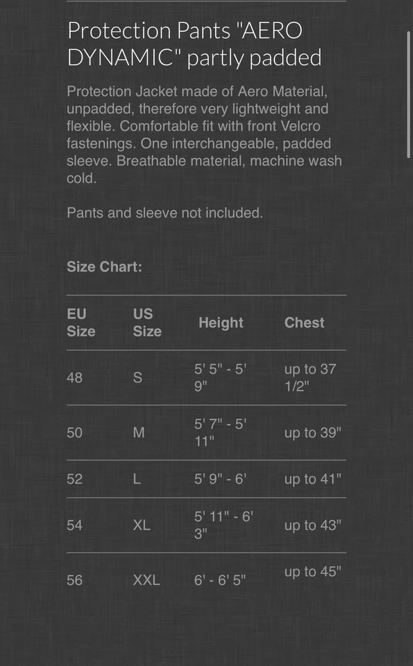 Chaqueta y pantalón Schweikert AERO DYNAMIC protección contra arañazos talla mediana Foto 4 de 4