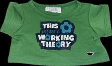 RARE Build A Bear Green Great Wolf Lodge Oliver Working Theory Shirt Teddy B3