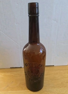 Antique Roth & Co. San Francisco Brown Whiskey Bottle Late 1800s 