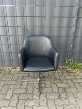 Nowy Styl Athena Drehsessel Lounge Sessel Leder Schwarz Aluminium drehbar