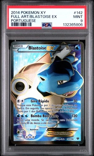 2014 POKEMON XY PORTUGUESE #142 FULL ART/BLASTOISE EX PSA 9