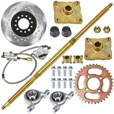 GXYWADY 32 Go Kart Rear Axle Kit with Shaft  Hub  Brake Master Cylinder Replac